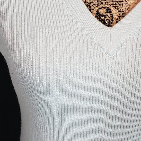 Old Navy Ribbed Knit Mint Green Sweater 3/4 length Sleeves - Picture 6 of 7